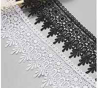Yulakes - Bordo in pizzo di cotone, colore a scelta, lungo 2,74 m (3 iarde) e largo 9 cm, nastro all’uncinetto per lavori di cucito artigianali, stile vintage (nero)
