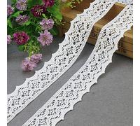 Yulakes - Bordo in pizzo di cotone, colore a scelta, lungo 2,74 m e largo 4,4 cm, nastro all’uncinetto per lavori di cucito artigianali, decorazione di nozze, scrapbooking, scatole regalo,