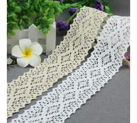 Yulakes Bordo in pizzo di cotone, lungo 4,5 m e largo , nastro all’uncinetto per lavori di cucito artigianali, per decorazione di nozze, scrapbooking, scatole regalo, stile vintage (bianco)