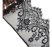 Yulakes - Nastro di pizzo nero e bianco da 6 metri con motivo floreale, bordura di pizzo per cucire e decorare, design floreale e artigianato 19 cm (Nero)