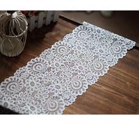Yulakes, pizzo nero e bianco, 2,7 metri di lunghezza, 22 cm, per lavori di cucito fai da te, accessori per la decorazione di capi di abbigliamento (bianco)