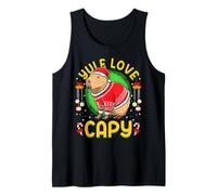 Yule Love Capy Carino Capybara Giochi di parole di Natale Canotta