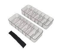 YULEESIYIP Desktop Cable Storage Box Cord Charger Organizer Stackable Remote Control Multi Compartment Clear for Office Set of 2