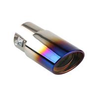 YULEGUDI Terminale di Scarico 1 Pz 2,5" Tubo Terminale di Scarico per Auto in Acciaio Inossidabile Cromato Finitura Posteriore Gola(Burnt Blue Straight)
