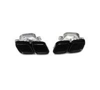 YULEGUDI Terminale di Scarico per Benz per W205 C200 C260 C300 2019 2020 2021 Modificato C63 Quad Car Terminale di Scarico Terminale di Scarico in Acciaio Inossidabile 304(Black)
