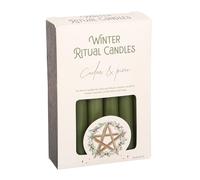 Yuletide Decor: candele al cedro e pino per il solstizio d'inverno, rituali delle festività pagane, Yule Candles UK, confezione di candele profumate per rituali invernali