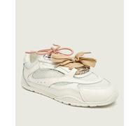 Pinko sneakers Yulia in pelle e mesh doppi lacci bianco