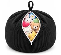 YuLiMirich Pouf per bambini, per animali di peluche, contenitore per giocattoli per la cameretta dei bambini, con cerniera per vestiti, giocattoli