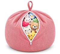 YuLiMirich Pouf per bambini, per animali di peluche, contenitore per giocattoli per la cameretta dei bambini, con cerniera per vestiti, giocattoli