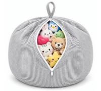 YuLiMirich Pouf per bambini, per animali di peluche, contenitore per giocattoli per la cameretta dei bambini, con cerniera per vestiti, giocattoli