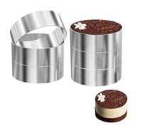 YuLiMirich Set di 6 anelli per hamburger, 10 cm, senza cuciture, set di anelli da dessert, mousse senza cuciture, in acciaio inox, per dolci, mousse