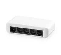 YuLinca 5 Porte Gigabit Ethernet Switch, 4 Porte 100/1000Mbps e 1 Uplink Gigabit, Splitter hub Ethernet Non gestito da Tavolo e da Parete, Mini Switch di Rete in plastica per L'Ufficio Domestico