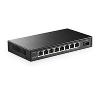 YuLinca Switch di rete a 8 porte 2.5G con SFP 10G, 8 porte 2.5GBASE-T, compatibile con dispositivi 10/100/1000 Mbps, switch Ethernet plug & play senza ventola