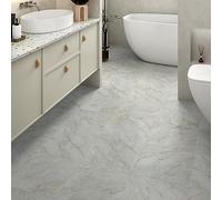 Yullapaper Pavimento PVC Adesivo Pallido Piastrelle Adesive Pavimento Effetto Marmo Linoleum Pavimento Per Cucina Lavabile Adesivi Piastrelle Bagno Balcone Laminato Pavimento 4 Pezzi, 30cm x 30cm