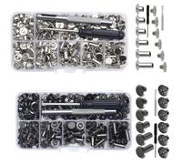 Yulokdwi Bulloni Chicago per Pelle - Assortimento Rivetti a Vite,Multiuso con Misure Varie per Abbigliamento Giacca Scarpe Borsa Craft Riparare Decorare Progetti Fai da Te Lavorazione Pelle