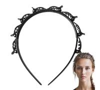Yulokdwi Canna per capelli per capelli, fascia per la testa con clip attaccate - Twist Clip Head fascia - Incensione della treccia dentata per colpi di coltura a strati di viaggio di viaggio a casa