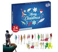 Yulokdwi Countdown | 24 Giorni Con Esca Realistica Conto Alla Rovescia Per Adulti | Kit Di Artificiali Da Natalizi | Kayak Surf Casting Fiume Lago Torrente