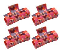 Yulokdwi Donne Clip per capelli, fili di capelli spessi - Rettangolo amore pattern pazzo artiglio - Clip di artigli decorativi set di 4 per donna, rettangolo accessori per coppie a morsetto mascella