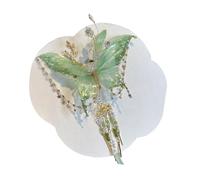 Yulokdwi Fermacapelli A Forma Di - Fermaglio Per Capelli Orientale Con Brillantini - Accessorio Per Capelli Elegante Con Fiocco Di Seta Rosa E Nappe Per Fata Matrimonio Festival Cosplay