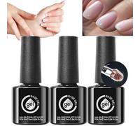 Yulokdwi Gel per Ricostruzione Unghie,Riparazione Unghie con Gel al Vetroresina - 3 Pezzi Trasparenti Durevoli Da Rimuovere Con Ammollo Per Manicure E Pedicure Per Viaggio Casa E Salone Di Bellezza