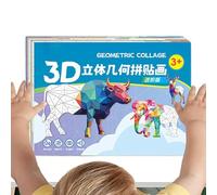 Yulokdwi Giochi da Tavolo per Bambini - Puzzle interattivo in legno | Kit Creativo Forme Geometriche - Kit Creativo di Collage con Forme Geometriche per Scuola 'Infanzia, Asilo, Compleanno, Natale,