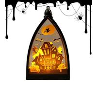 Yulokdwi Lanterne Halloween da Esterno | Lanterna per Casa con Scheletro e Castello Stregato | Decorazioni per Interno Cortile Giardino Portico Patio