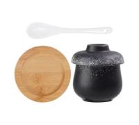 Yulokdwi Pentola In Ceramica Con Coperchio - Pentola In Porcellana Da 250 Ml Con Coperchio E Cucchiaio - Noodle da Cucina per Cottura a Vapore | Per Zuppe Di Uova E Verdure, Dolci E Antipasti