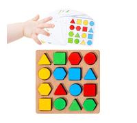 Yulokdwi Puzzle Forme Geometriche - Gioco di Associazione e Ordinamento - 16 Pezzi in Legno Educativi a Forme Geometriche | per Aula Scuola Viaggio Strada Regali per Bambini e