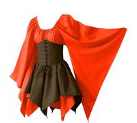 YULONGESS Abito Celtico Donna Celtico Vintage Vestito Da Steampunk Gotico Da Palazzo Medievale Costumi Di Halloween Curvy Rinascimentale Abito Da Sera Con Maniche Svasate Cosplay Costume Da Strega