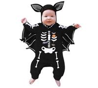 YULONGESS Completo Neonato Halloween Vintage Unisex Costumi Di Halloween Divertente Cosplay Costume Pipistrello Scheletro Vestito Da Carnevale Con Cappello Pagliaccetto Neonati Jumpsuit Per Bambini