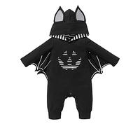 YULONGESS Costume Pipistrello Neonato Vintage Divertente Costume Pipistrello Unisex Cosplay Costumi Di Halloween Scheletro Vestito Da Carnevale Con Cappello Tutina Da Neonato Jumpsuit Per Bambini