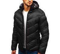 YULONGESS Uomo Piumino 100 Grammi Casual Addensare Fodera Caldo Giubbotto Caldo Elegante Invernale Giacca Con Zip Antivento Ripiegabile Piumino Comodo Impermeabile Trapuntato Cappotto Con Cappuccio