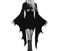 YULONGESS Vestito Gotico Donna Vintage Strega Costumi Di Halloween Elegante Medievale Vestito Da Steampunk Cosplay Sexy Costume Da Strega Teschio Horror Abito Da Vampiro