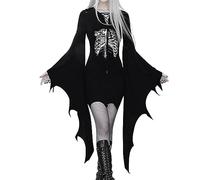 YULONGESS Vestito Gotico Donna Vintage Strega Costumi Di Halloween Elegante Medievale Vestito Da Steampunk Cosplay Sexy Costume Da Strega Teschio Horror Abito Da Vampiro
