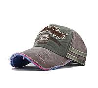 YULOONG Berretto da Baseball in Cotone Vintage Moda Denim Lavato Retro Bordo Sfrangiato Cappello da Sole Cappello da Camionista Ricamato Cappellino Sportivo Casual Taglia Regolabile per Uomo Donna