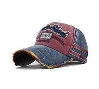 YULOONG Berretto da Baseball in Cotone Vintage Moda Denim Lavato Retro Bordo Sfrangiato Cappello da Sole Cappello da Camionista Ricamato Cappellino Sportivo Casual Taglia Regolabile per Uomo Donna