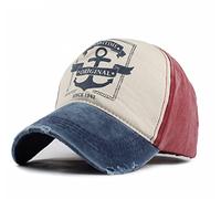 YULOONG Berretto da Baseball Vintage Denim Lavato Moda Anchor Modello Outdoor Cappello da Sole per Uomo Donna 100% Cotone D