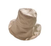 YULOONG Cappello da Secchiello Estivo da Donna Cappello a Tesa Larga da Viaggio Pieghevole Cappello da Sole Protezione UV Cappello da Spiaggia 100% Cotone Berretto da Esterno Beige