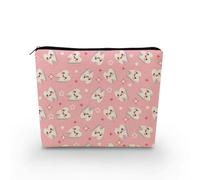YULUENZE Borsa per il trucco dei denti dei cartoni animati, con sfondo rosa, con cerniera, per dentisti, pazienti dentali, infermiere, donne, ASNT0568