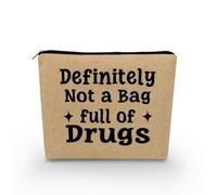 YULUENZE Borsa per trucchi con stampa divertente con slogan e lettere, borsa organizer con cerniera, sicuramente non una borsa piena di droghe borsa cosmetica in tela regalo per donne amiche, ASNT0573