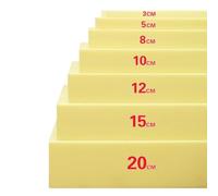 Yuly Gommapiuma per Imbottitura Densità 35, Spessore 3-20cm, Lastra di Schiuma Poliuretanica, Gomma Piuma per Cuscini Divano, Poltrona e Fai da Te - Taglio Facile (Giallo,12cm-45x45cm)