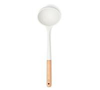 Yum Asia Mestolo da minestra con manico in legno di faggio e silicone di alta qualità (bianco ghiaccio)