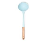 Yum Asia Mestolo da minestra con manico in legno di faggio e silicone di alta qualità (celeste)