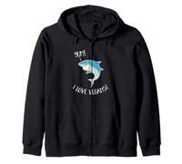 Yum! I Love Vegans! Divertimento Vegetariano Shark Nuoto, Uomo/Donna Felpa con Cappuccio
