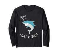 Yum! I Love Vegans! Divertimento Vegetariano Shark Nuoto, Uomo/Donna Maglia a Manica