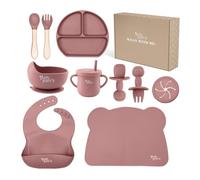 Yum Yum's Set per lo svezzamento del bambino - include bottiglia d'acqua, tazze, ciotole, cucchiaio, forchetta, set di piatti per bambini e altro - Set per l'alimentazione del bambino e regali per