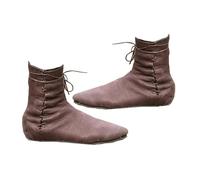YUMALI Scarpe Medievali a Gambo Corto, Stivali Da Cavaliere Rinascimentali in Pelle PU, Stivaletti Vichinghi Con Fondo Piatto per Halloween (Black,46)