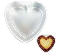 Yumatouch Tortiera a forma di cuore, in alluminio, 20,3 x 6,3 cm, antiaderente, a forma di cuore, per San Valentino, matrimonio, anniversario, festa