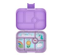 Yumbox Contenitore per il pranzo originale Bento per bambini, a 5 scomparti + pozzo per salse, chiusura facile da aprire, compatto, leggero (unicorno viola lavanda)