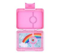 Yumbox Snack Box - Contenitore per il pranzo Bento a 3 scomparti per bambini (Fifi rosa con vassoio arcobaleno) (FPSN202303R)